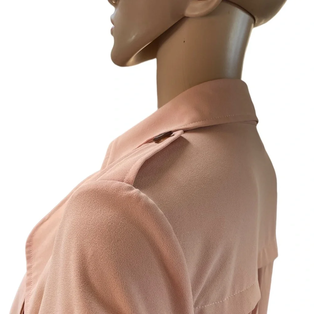 Blue Angel peach belted trench dress/coat - Picture 8 of 15